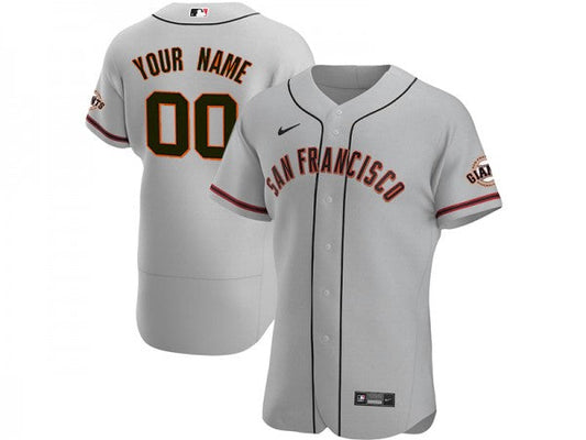 Custom San Francisco Giants Flex Base Jersey Gray