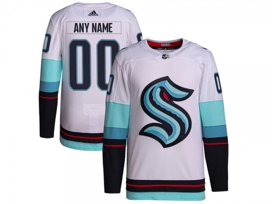 Custom Seattle Kraken Away Jersey - White