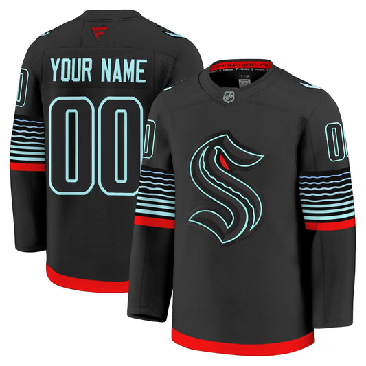 Custom Seattle Kraken Jersey Name, Number 2025 - 26 Premium Non-Glow Stitched