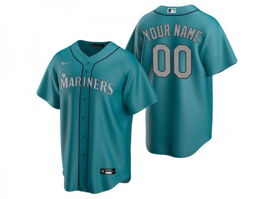 Custom Seattle Mariners Cool Base Jersey Green