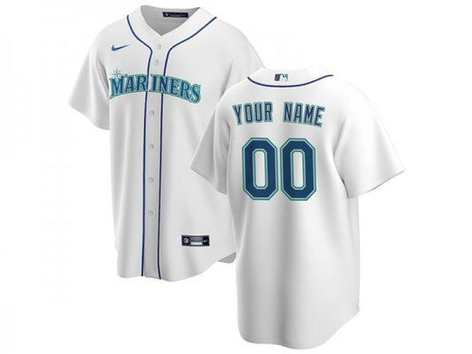 Custom Seattle Mariners Cool Base Jersey White