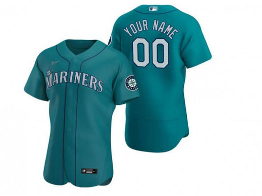 Custom Seattle Mariners Flex Base Jersey Green
