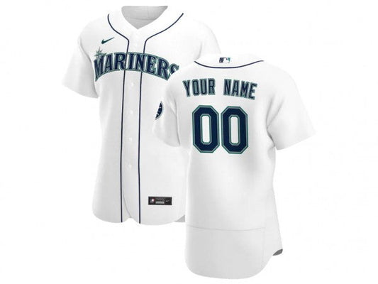 Custom Seattle Mariners Flex Base Jersey White