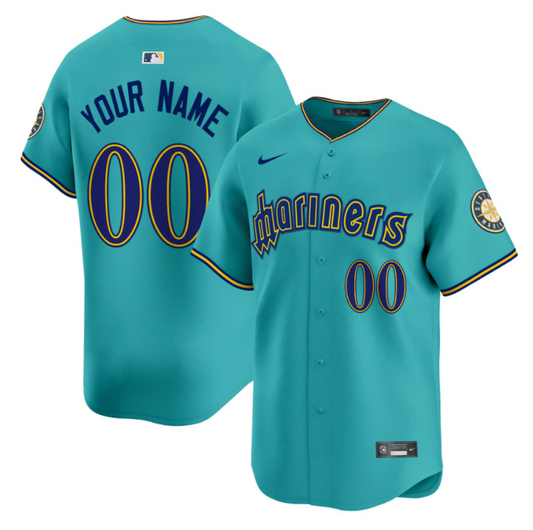 Custom Seattle Mariners Jersey 2025 Vapor Premier Limited Stitched Aqua