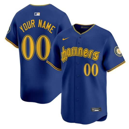 Custom Seattle Mariners Jersey 2025 Vapor Premier Limited Stitched Blue