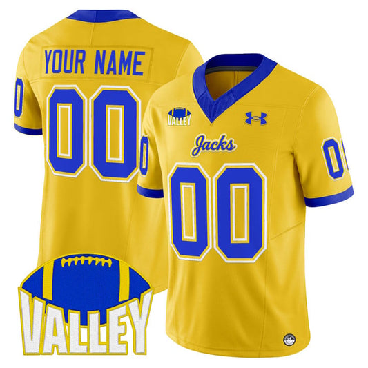 Custom South Dakota State Jersey Name, Number Jackrabbits 2025 Stitched Gold