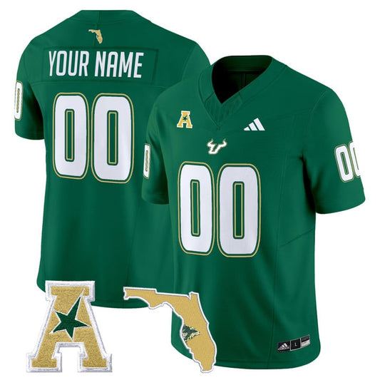 Custom South Florida Bulls Jersey 2025 Vapor Limited Stitched Green