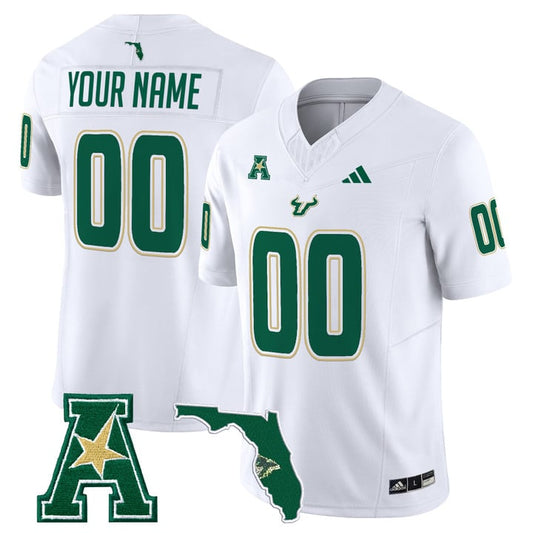 Custom South Florida Bulls Jersey 2025 Vapor Limited Stitched White