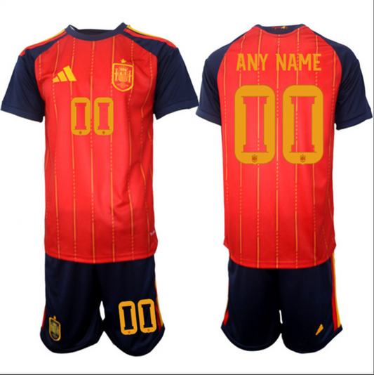 Custom Spain Team Jersey Name, Number 2025-26 Red Home Soccer Suit