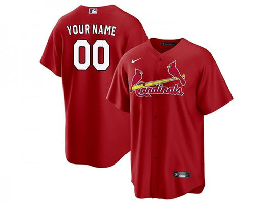 Custom St. Louis Cardinals Cool Base Jersey Red