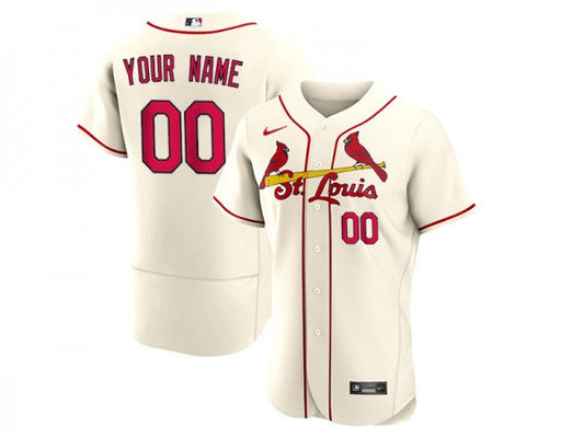 Custom St. Louis Cardinals Flex Base Jersey Cream