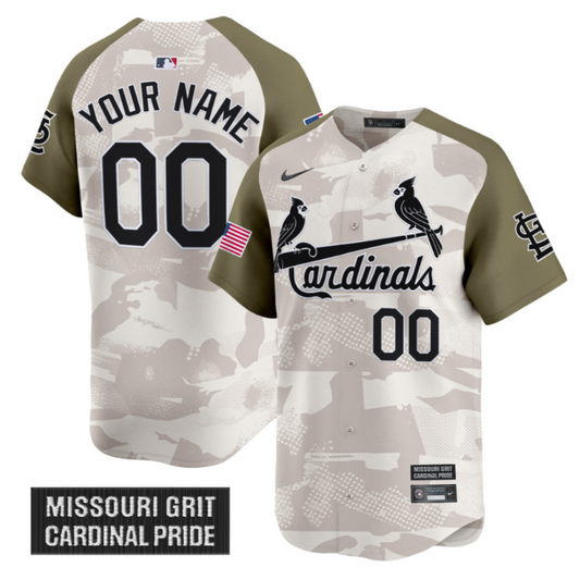 Custom St. Louis Cardinals Jersey 2025 Armed Forces Day Vapor Stitched Alternate