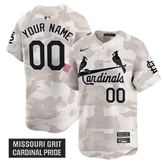 Custom St. Louis Cardinals Jersey 2025 Armed Forces Day Vapor Stitched Camo