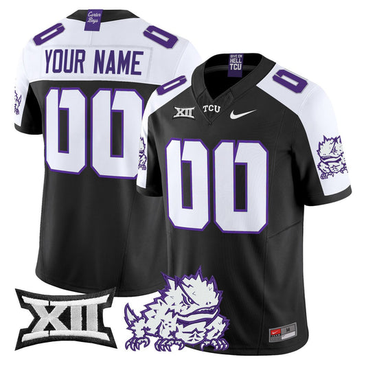 Custom TCU Horned Frogs Jersey Name, Number 2025 Limited Stitched Black Alter