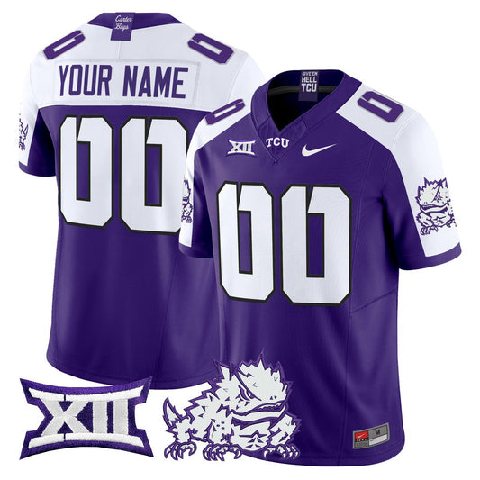 Custom TCU Horned Frogs Jersey Name, Number 2025 Limited Stitched Purple Alter