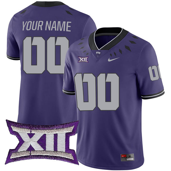 Custom TCU Horned Frogs Jersey Name and Number College Football Purple Home Game – All Stitched