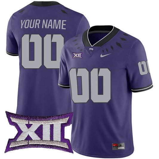 Custom TCU Horned Frogs Jersey Name and Number College Football Purple Home Game – All Stitched