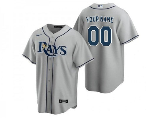 Custom Tampa Bay Rays Cool Base Jersey Gray
