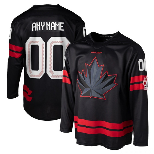 Custom Team Canada Hockey Jersey 2026 Stitched Name Number Personalized Black