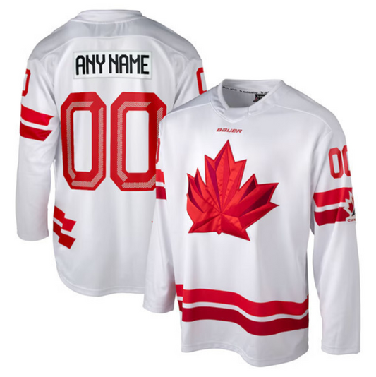 Custom Team Canada Hockey Jersey 2026 Stitched Name Number Personalized White