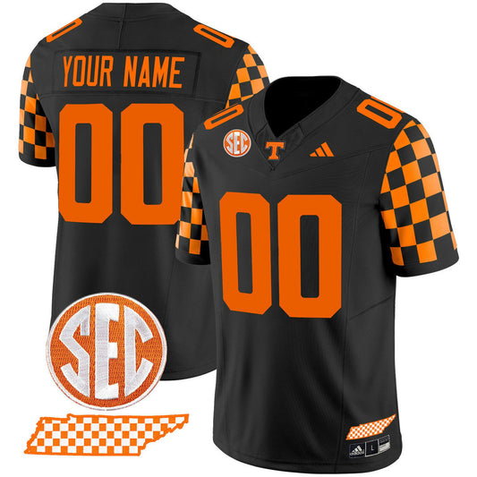 Custom Tennessee Vols Jersey Rebrand 2026 Checkerboard Stitched Black