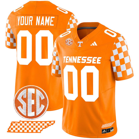 Custom Tennessee Vols Jersey Rebrand 2026 Checkerboard Stitched Orange