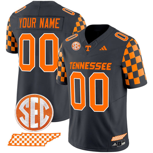 Custom Tennessee Vols Jersey Rebrand 2026 Checkerboard Stitched Smokey Grey