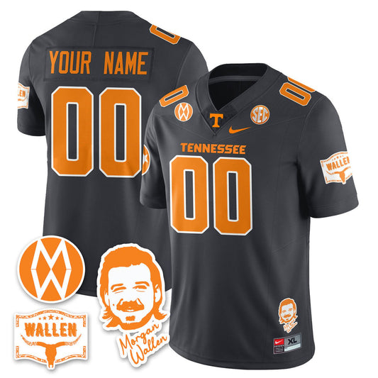 Custom Tennessee Vols Jersey Name, Number Morgan Wallen 2025 Stitched Gray