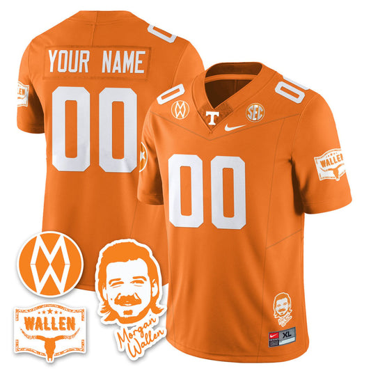 Custom Tennessee Vols Jersey Name, Number Morgan Wallen 2025 Stitched Orange