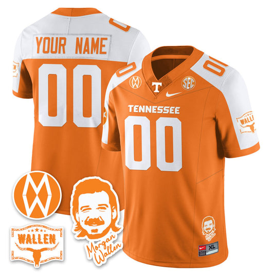 Custom Tennessee Vols Jersey Name, Number Morgan Wallen 2025 Stitched Orange Alter
