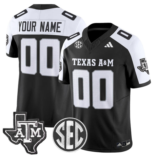 Custom Texas A&M Aggies Jersey Name, Number  2025 Vapor Stitched Black Alternate