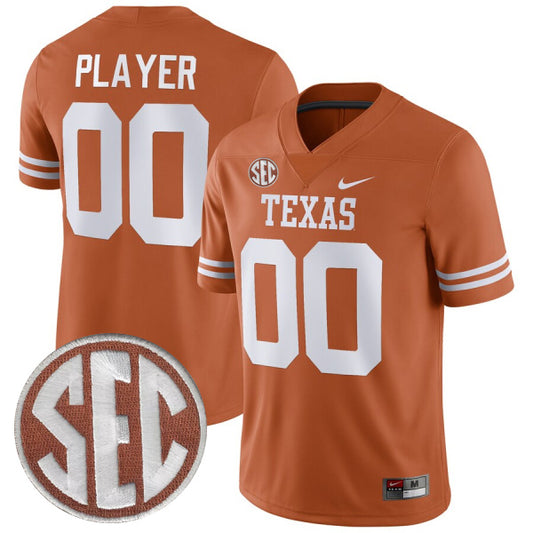 Custom Texas Longhorns Jersey Name and Number College Football Orange Home Game – All Stitched