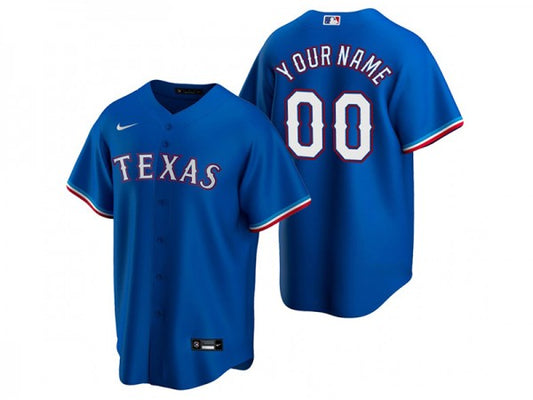 Custom Texas Rangers Cool Base Jersey Royal