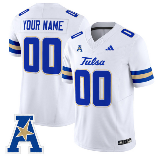 Custom Tulsa Golden Hurricane Jersey 2025 Vapor Limited Stitched White