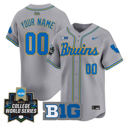 Custom UCLA Bruins Jersey Name, Number 2025 World Series Stitched Gray