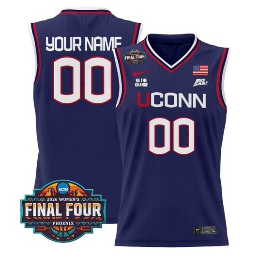 Custom UConn Huskies Jersey 2026 Tournament Final Four Stitched Navy