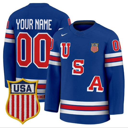 Custom USA Olympic Jersey 2026 Name, Number Premium Hockey Stitched