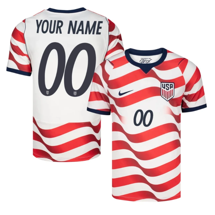 Custom USMNT Jersey Name, Number 2026 World Cup Match Stitched Stripes Soccer