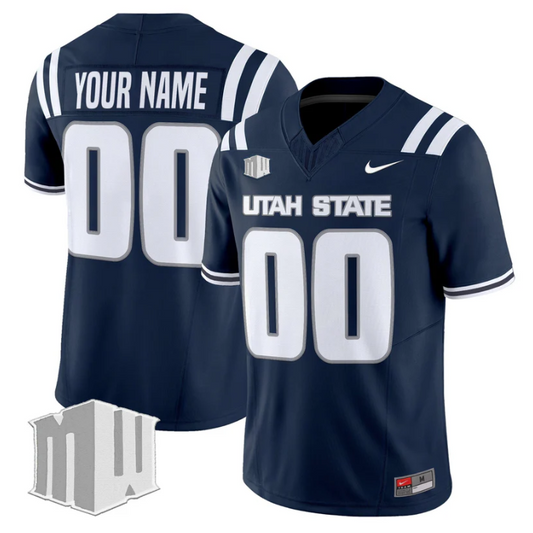 Custom Utah State Aggies Jersey Name, Number 2025 Vapor Limited Stitched Navy