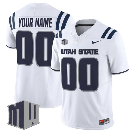 Custom Utah State Aggies Jersey Name, Number 2025 Vapor Limited Stitched White