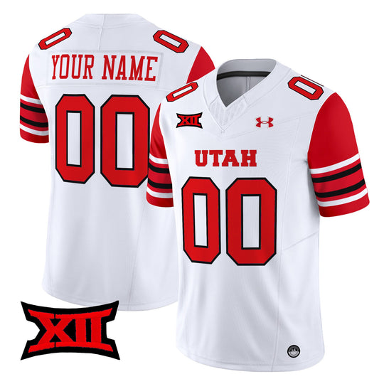 Custom Utah Utes Jersey Name, Number 2025 Vapor Limited Stitched White