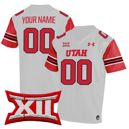 Custom Utah Utes Jersey Name and Number College Football White Away Game – All Stitched