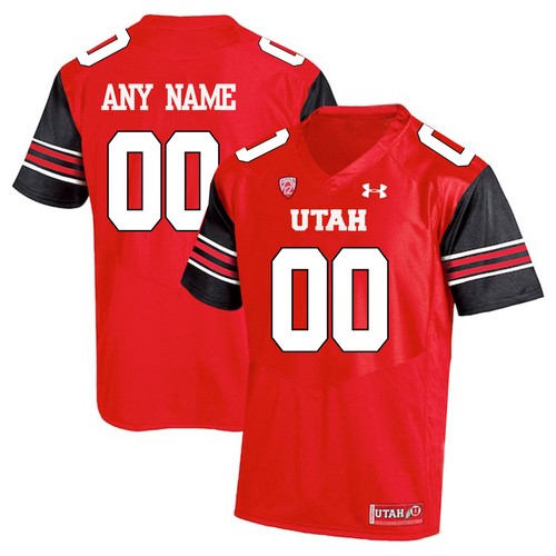 Custom Utah Utes Jersey Name and Number NCAA College Football Black Red