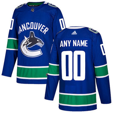 Custom Vancouver Canucks Blue Home Stitched NHL Jersey