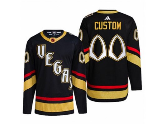 Custom Vegas Golden Knights Balck Reverse Retro 2.0 Jersey