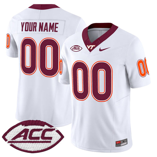 Custom Virginia Tech Hokies Jersey 2025 Limited Stitched White