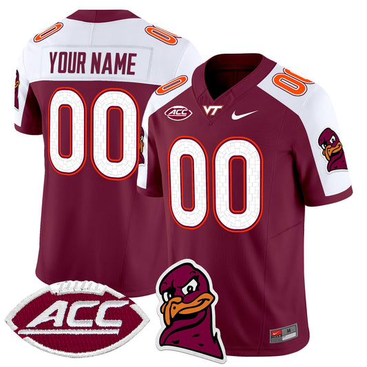 Custom Virginia Tech Hokies Jersey 2025 Limited Stitched Maroon Alternate