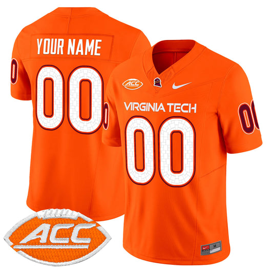 Custom Virginia Tech Hokies Jersey 2025 Limited Stitched Orange