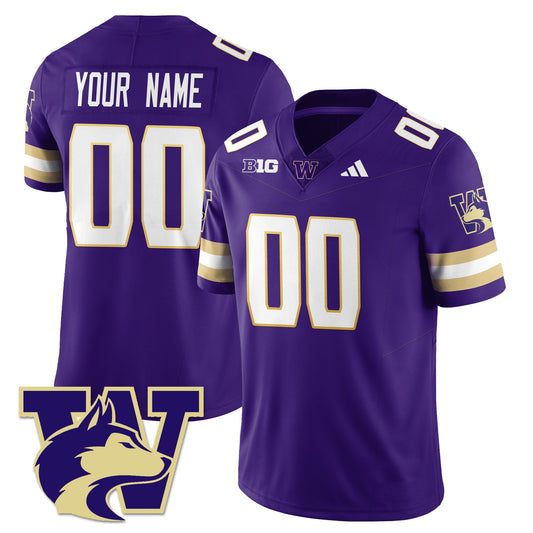 Custom Washington Husky Jersey Football 2025 Vapor Limited Stitched Purple
