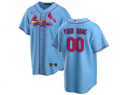 Custom Washington Nationals Cool Base Jersey - Light Blue